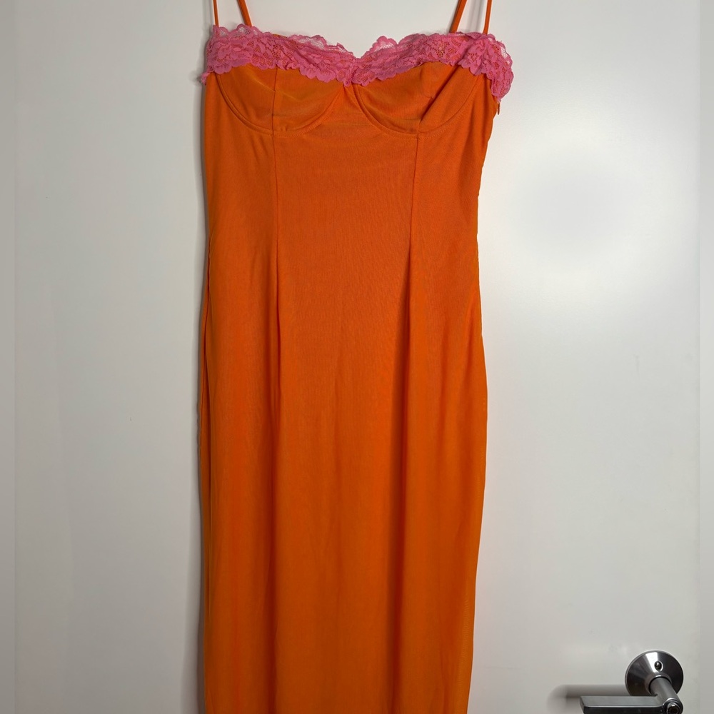 BRAND NEW! Fashionova orange pink dress